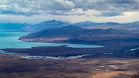 Aerial view approaching El Calafate